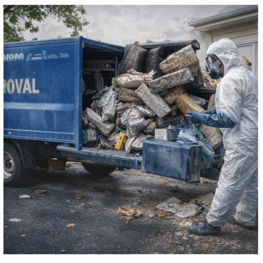 Hoarding cleanup service removing cluttered items from home in Canada