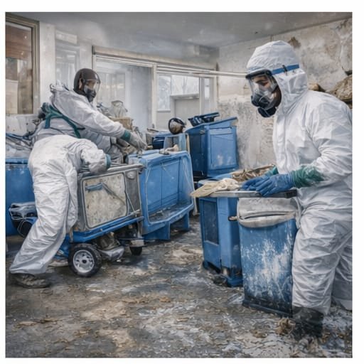 Mold remediation service removing mold from walls and surfaces safely